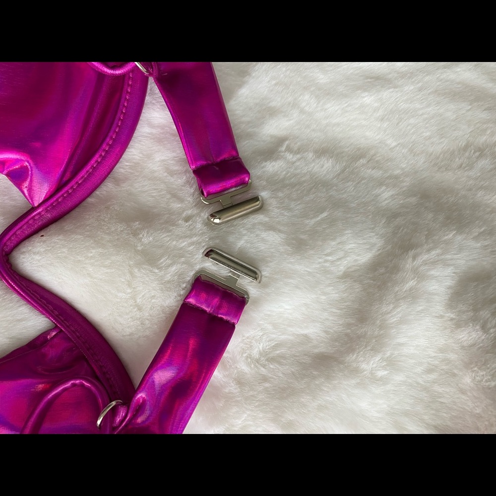 NWT.  RASPBERRY METALLIC SWIRL SEXY BIKINI - Picture 6 of 7